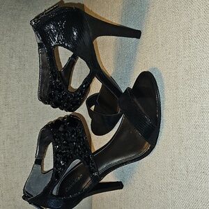NWOT Calvin Klein Jeweled Ankle Cuff Heels